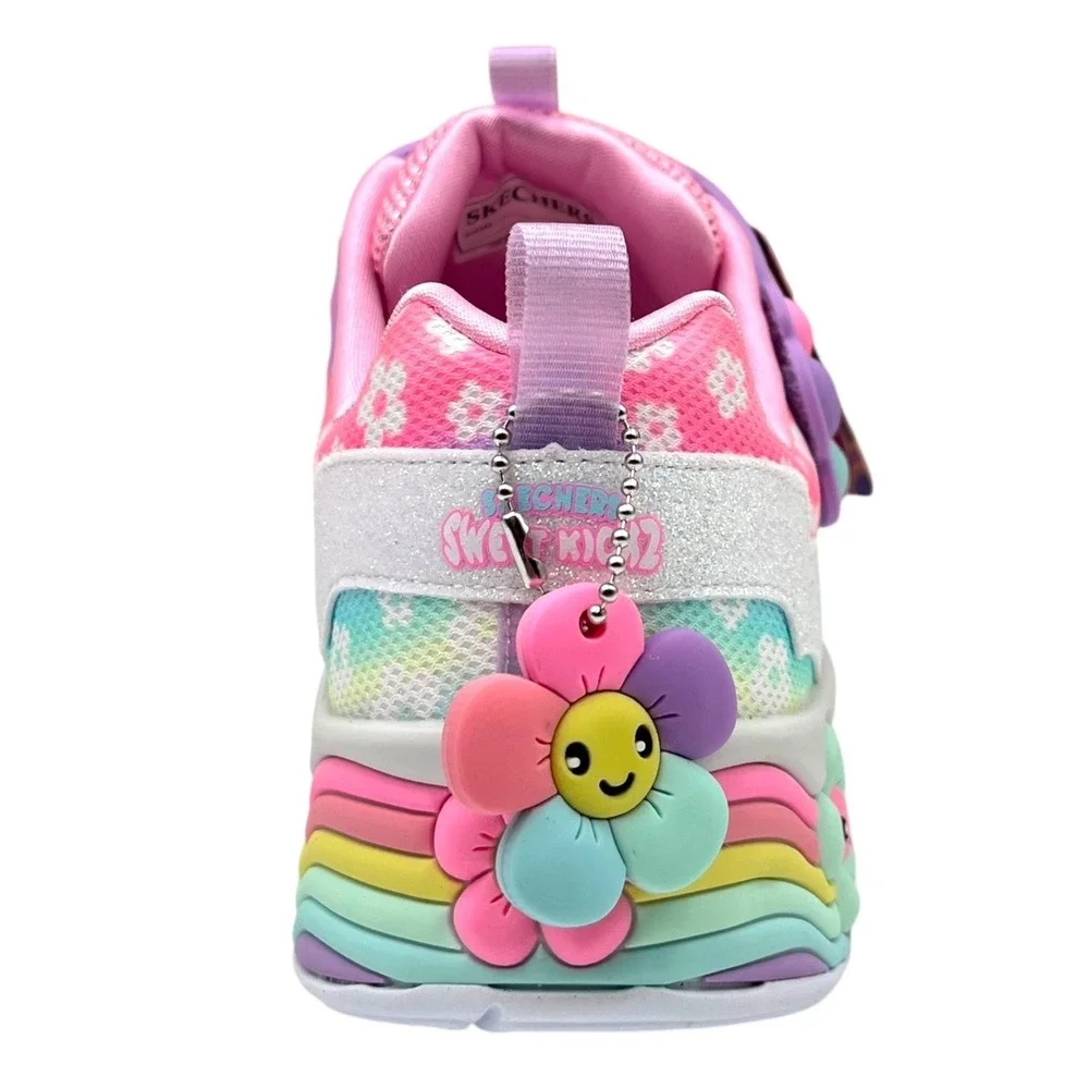 Skechers Youth Big Girls Flower Friends‎ Slip-on Sneakers Size 3.5 White/Multi